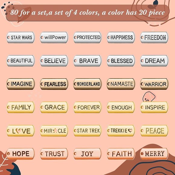 40 Pieces Word Charms Pendants Engraved Motivational Charms Pendants Jew… - Picture 8 of 12